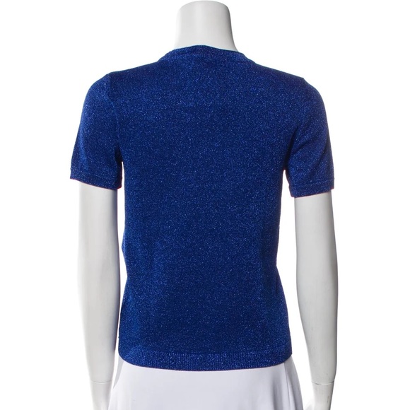 ALICE & OLIVIA SHORT SLEEVE SPARKLY TOP - Picture 6 of 7